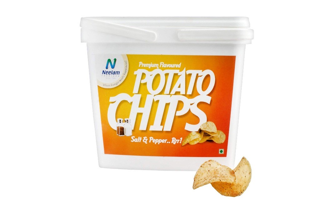 Neelam Foodland Potato Chips Salt & Pepper   Plastic Container  200 grams